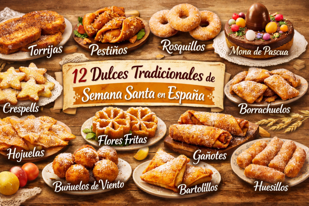 12 dulces tradicionales de Semana Santa en España: torrijas, pestiños, rosquillos, crespells y otros postres típicos de Cuaresma